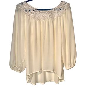 Off White Lace Collar Blouse